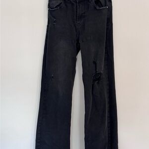 Black Risen Wide Leg Jeans